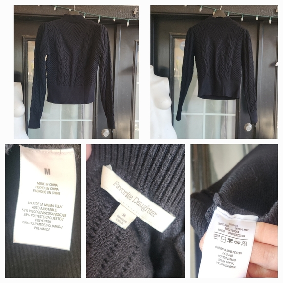 The Esther Cable Stitch Crop Sweater Favorite Daughter - Picture 3 of 4